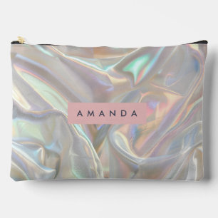 Personalized Soft Iridescent Pearl Shimmer Accessory Pouch