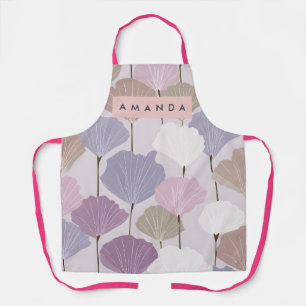 Personalized Soft Mauve and Lilac Floral Elegance Apron