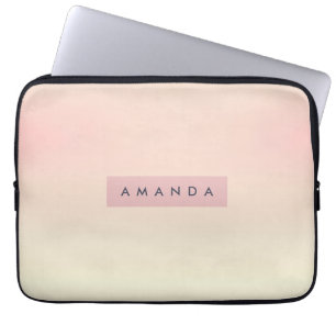 Personalized Soft Pastel Blush Gradient Laptop Sleeve