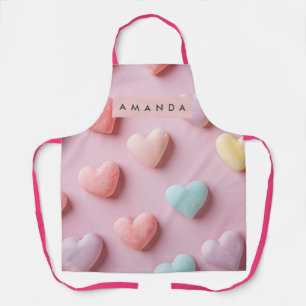 Personalized Soft Pastel Candy Heart Apron