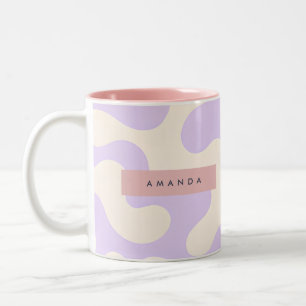 Personalized Soft Pastel Lavender Abstract Camo Two-Tone Coffee Mug