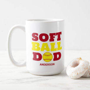 Personalized Softball Dad Father's Day Coffee Mug