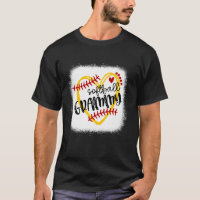 Personalized Softball Heart Tee Cute Grammy Women 