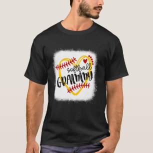 Personalized Softball Heart Tee Cute Grammy Women