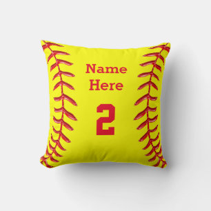 PERSONALIZED Softball Throw Pillow NAME and NUMBER