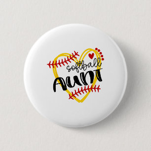 Personalized Softll Heart Tee Cute Aunt Women Soft 6 Cm Round Badge