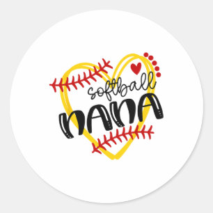 Personalized Softll Heart Tee Cute Nana Women Soft Classic Round Sticker