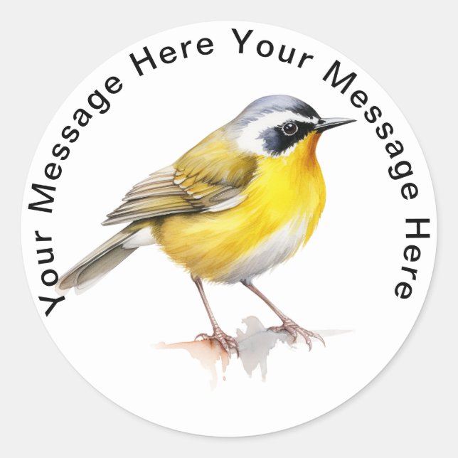 Personalized SongBird Stickers Common Yellowthroat (Front)