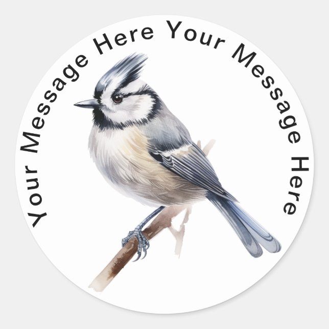 Personalized SongBird Stickers Crested Tit (Front)