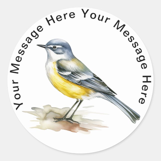 Personalized SongBird Stickers Gray Wagtail (Front)