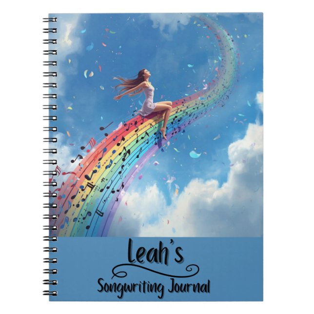 PERSONALIZED Songwriting Journal, Spiral Bound Notebook (Front)