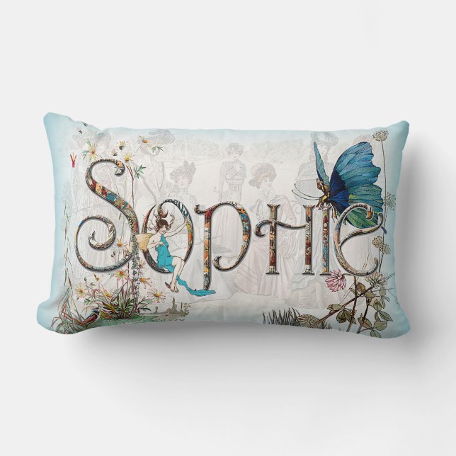 Personalized `Sophie' cushion (Blue) (Front)