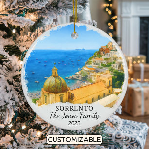 Personalized Sorrento Ornament, Italy Ceramic Ornament