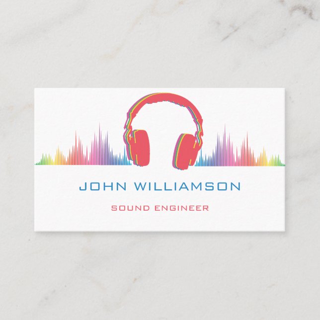 Personalized Sound Engineer Audio Engineering Business Card (Front)