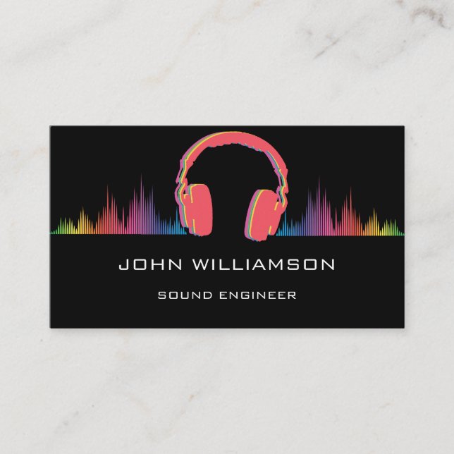 Personalized Sound Engineer Audio Engineering Business Card (Front)