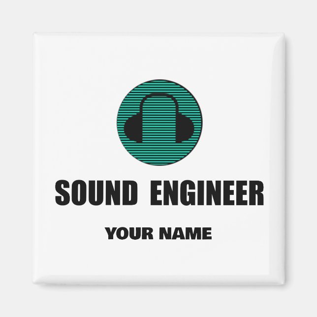 Personalized Sound Engineer Audio Engineering Magnet (Front)