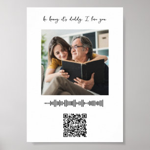 Personalized Soundwave Art Qr Code Family Image  Poster