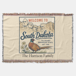 Personalized South Dakota Throw Blanket