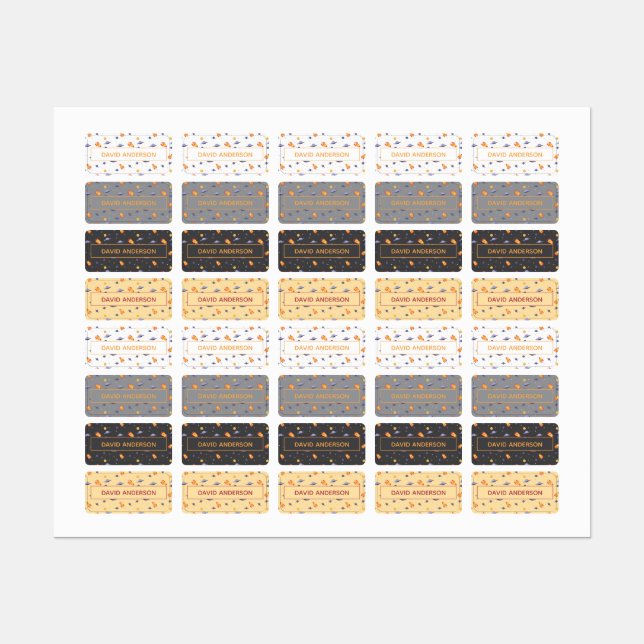 Personalized Space Name Labels neutral Set (Sheet)