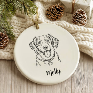 Personalized Spaniel Dog Christmas Ceramic Ornament