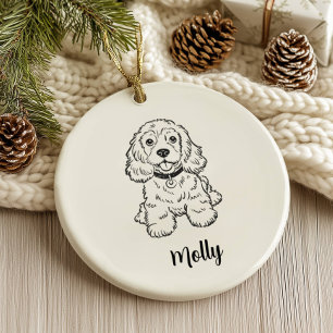Personalized Spaniel Dog Christmas Ceramic Ornament