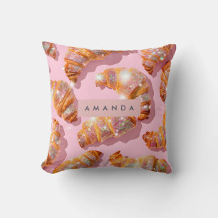 Personalized Sparkle Croissant Style Cushion