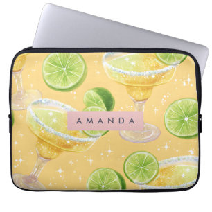 Personalized Sparkle Margarita & Lime Laptop Sleeve