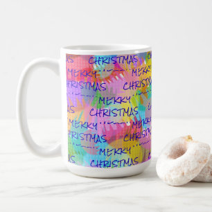 PERSONALIZED SPARKLY COLOURED MERRY CHRISTMAS COFFEE MUG
