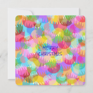PERSONALIZED SPARKLY COLOURED MERRY CHRISTMAS HOLIDAY CARD