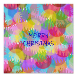 PERSONALIZED SPARKLY COLOURED MERRY CHRISTMAS POSTER