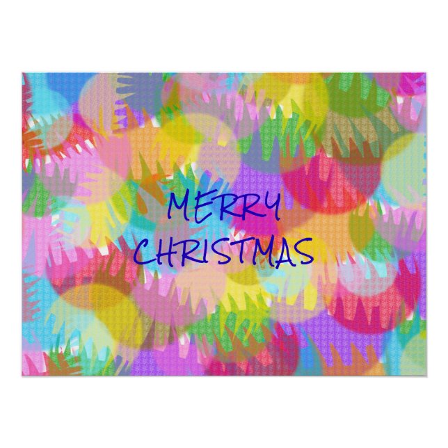 PERSONALIZED SPARKLY COLOURED MERRY CHRISTMAS POSTER (Front)