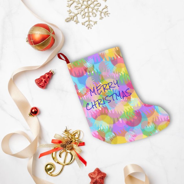 PERSONALIZED SPARKLY COLOURED MERRY CHRISTMAS SMALL CHRISTMAS STOCKING (Creator Uploaded)