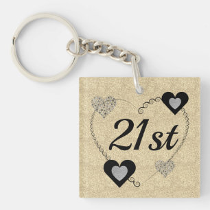 Personalized special birthday key ring 21st