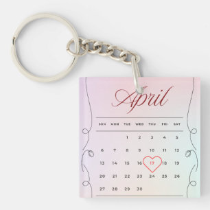 Personalized Special Date Remembrance Key Ring