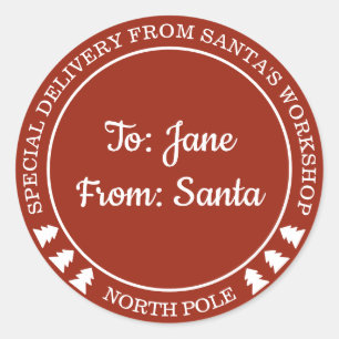Personalized Special Delivery from Santa Sticker