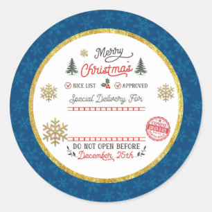 Personalized Special Delivery North Pole Santa Classic Round Sticker