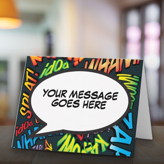 Personalized Speech Bubble Fun Comic Book Card (Personalized Speech Bubble Fun Comic Book Card)