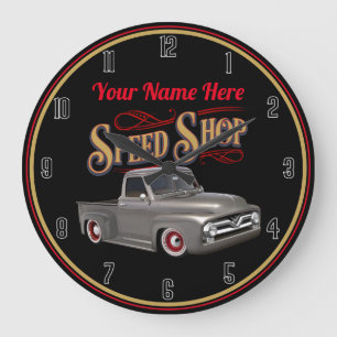 Personalized Speed Shop Truck Large Clock