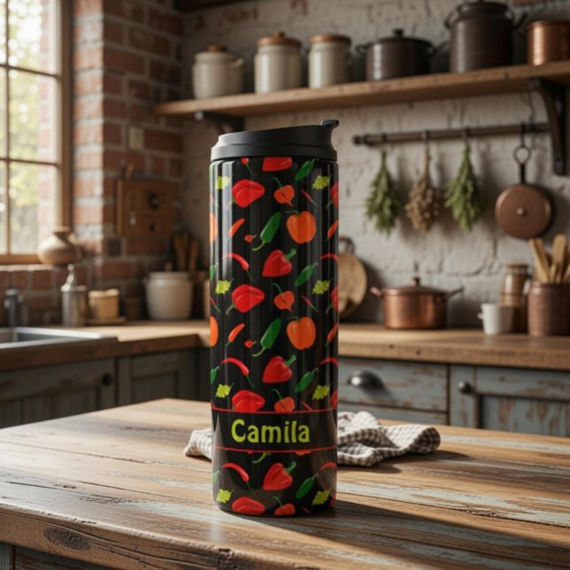 Personalized Spicy Pepper Pattern  Thermal Tumbler (Creator Uploaded)