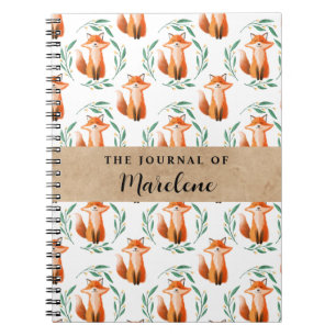 Personalized Spiral Photo Notebook – Cute Fox 