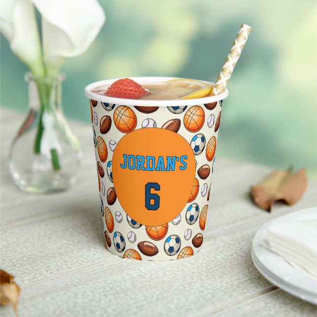 Personalized Sports Birthday Paper Cups  (Insitu)