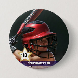 Personalized Sports Team Photo Buttons & Pins