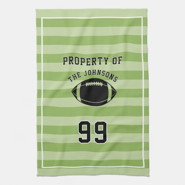 Personalized Sports Towel | Custom Football Player (Vertical)