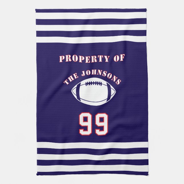Personalized Sports Towel | Custom Football Player (Vertical)