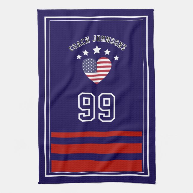 Personalized Sports Towel | Custom Football Player (Vertical)