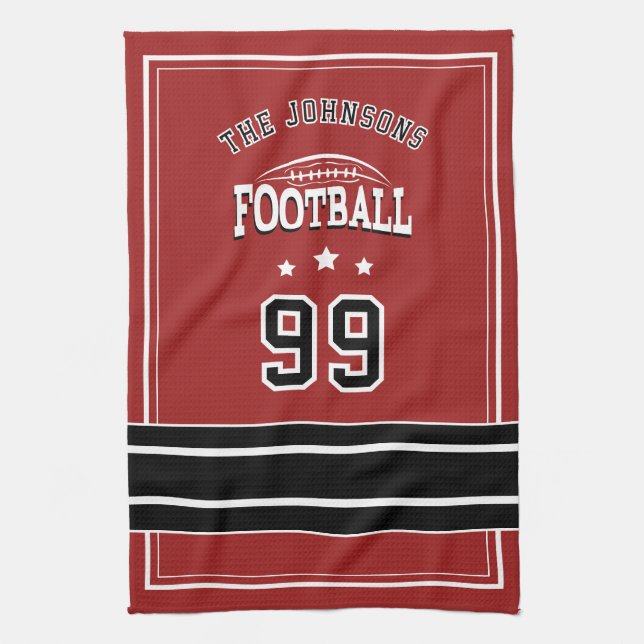 Personalized Sports Towel | Custom Football Player (Vertical)
