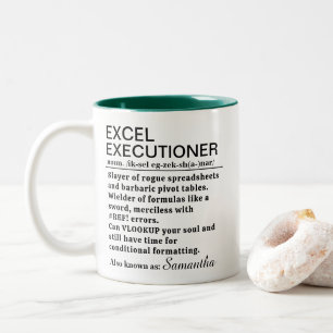 Personalized Spreadsheet Funny Coworker  Two-Tone Coffee Mug