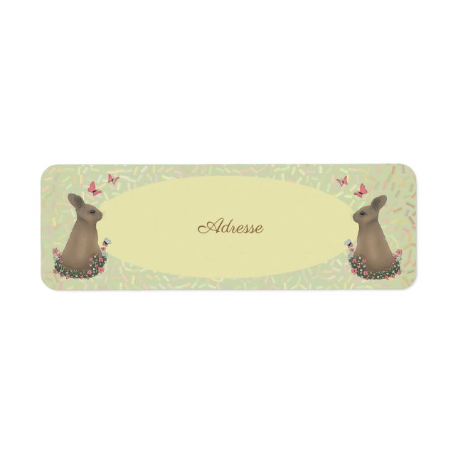 Personalized Spring Bunny Return Address Label (Front)