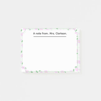 Personalized spring Floral for teachers present  Post-it Notes