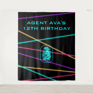 Personalized Spy Party Laser Tapestry